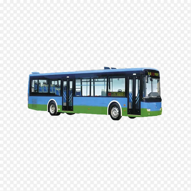 大型公交车蓝色高清乘客