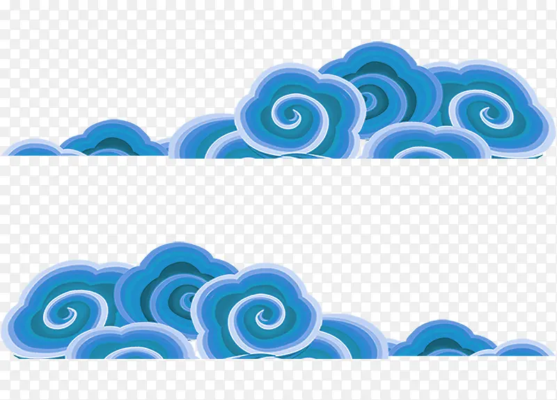 蓝色中国风海浪效果图案