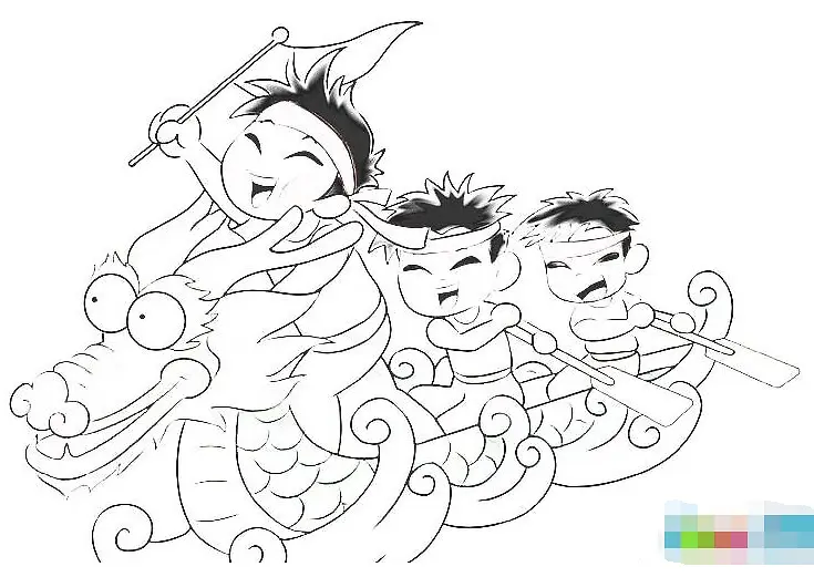 龙舟简笔画免抠素材PNG图片素材下载_图片编号7773863-PNG素材网