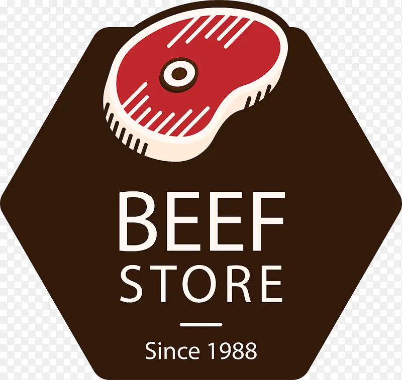 褐色食品餐饮牛肉标签