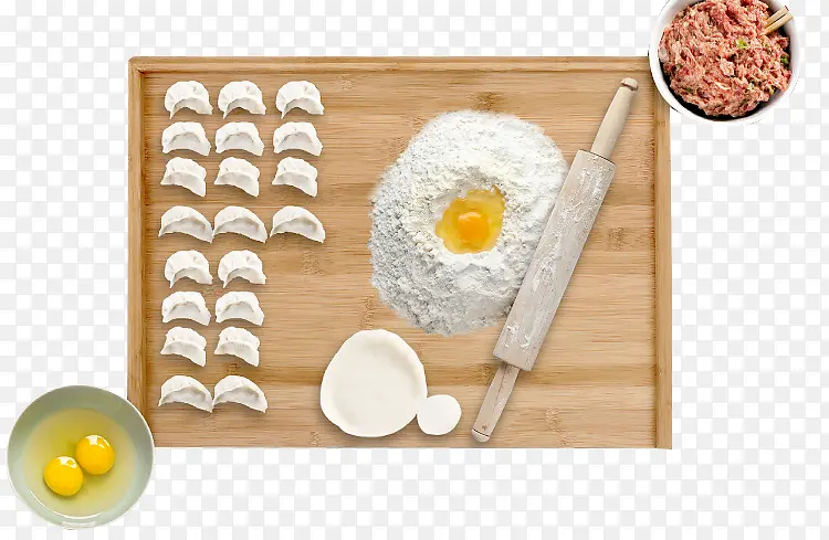 鸡蛋和面包饺子素材