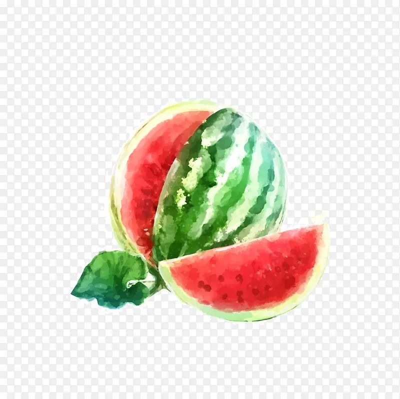 夏季手绘西瓜矢量图