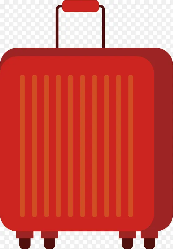 矢量图红色的行李箱