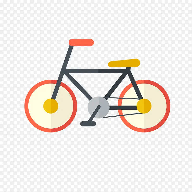 卡通扁平化自行车设计矢量图