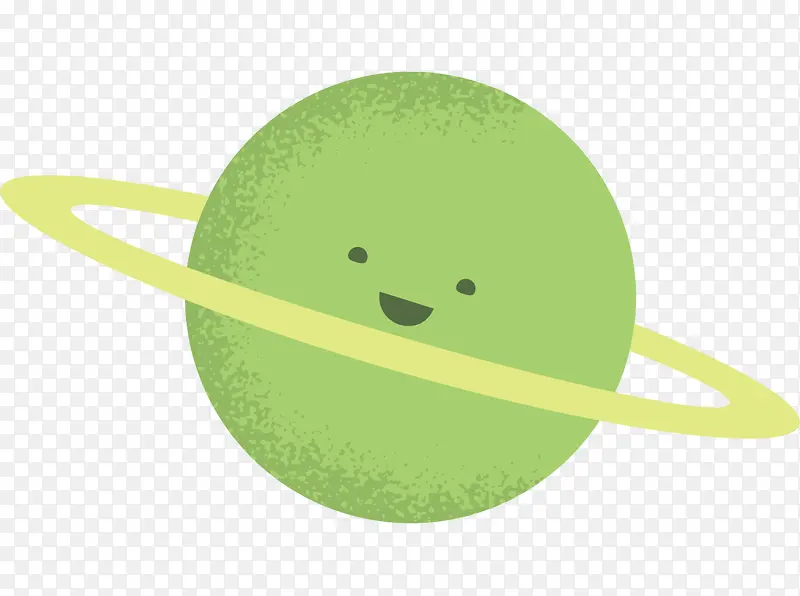 绿色可爱微笑星球