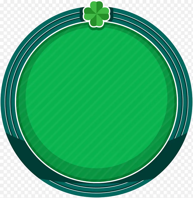 矢量手绘绿色圆形标签