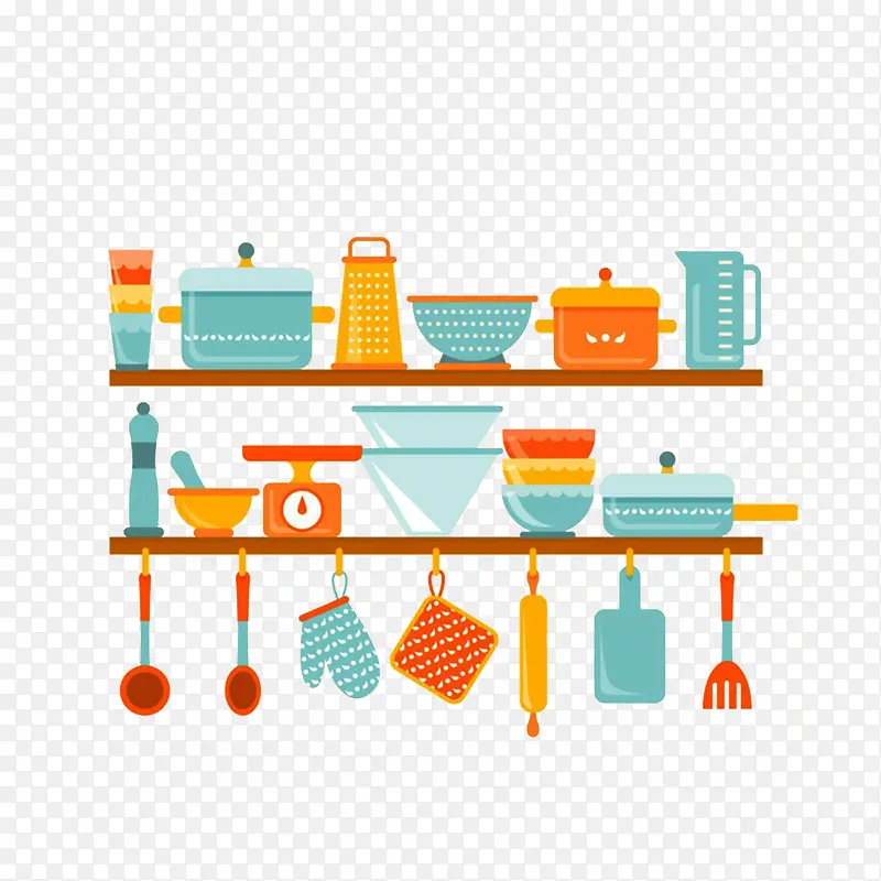 彩色厨房厨具
