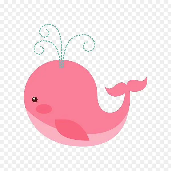 粉色喷水鲸鱼