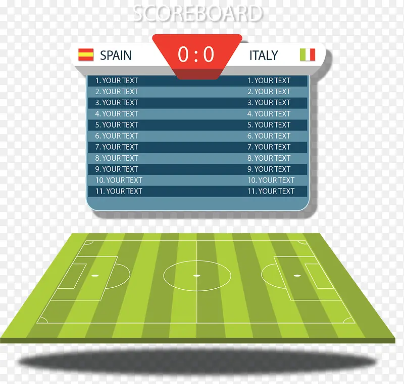 立体足球场比赛计分板