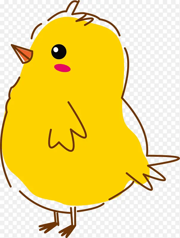 黄色卡通可爱小鸡