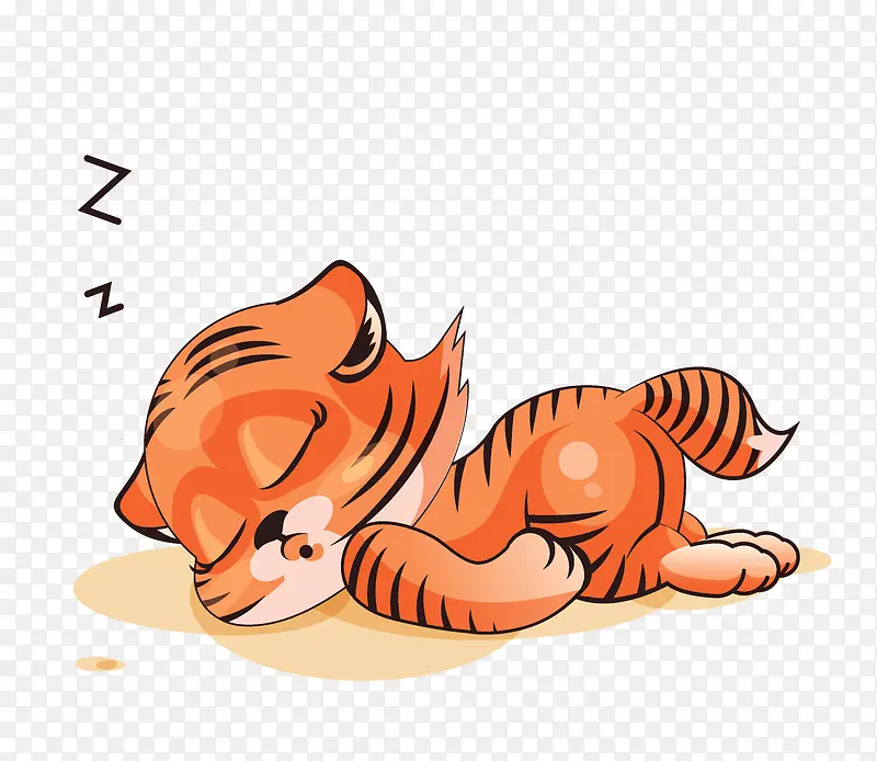 睡觉的卡通小老虎