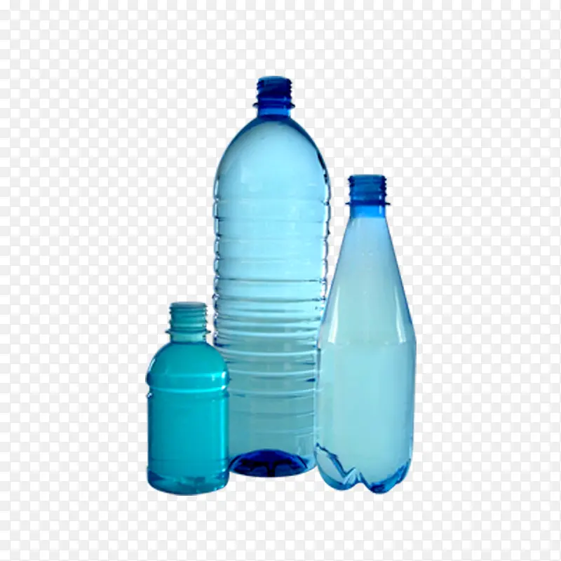 透明蓝色塑料瓶免抠素材