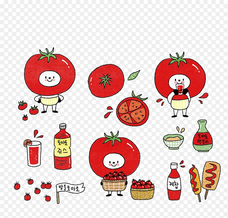 创意西红柿系列小插画