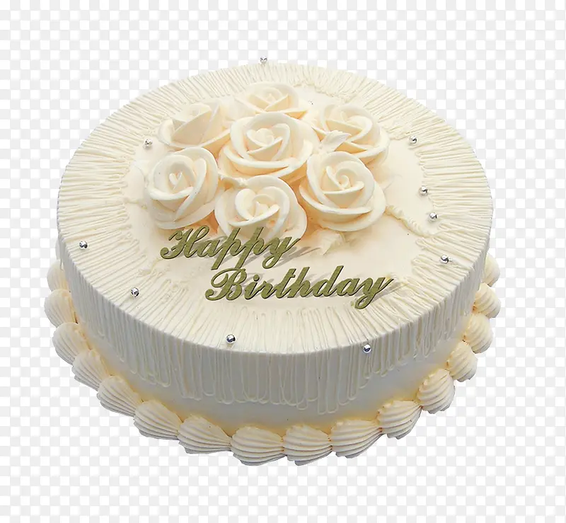 白色简单玫瑰花装饰蛋糕