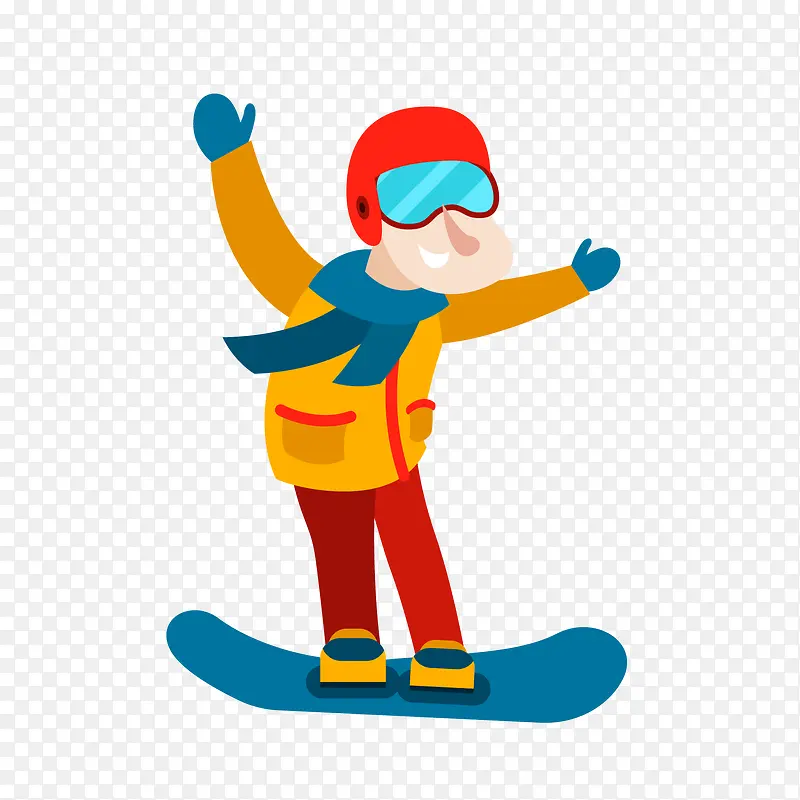 冬季滑雪男子矢量图