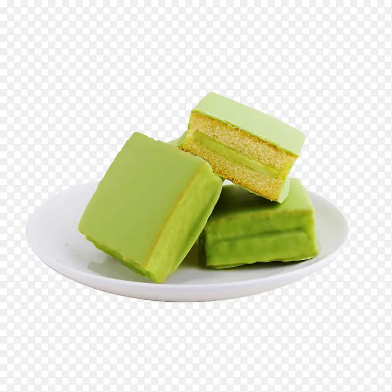 一碟绿色的蛋糕设计素材