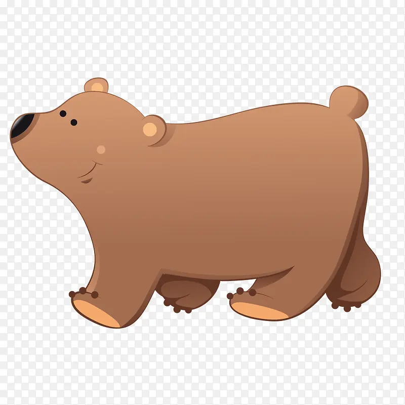 卡通行走的棕熊设计