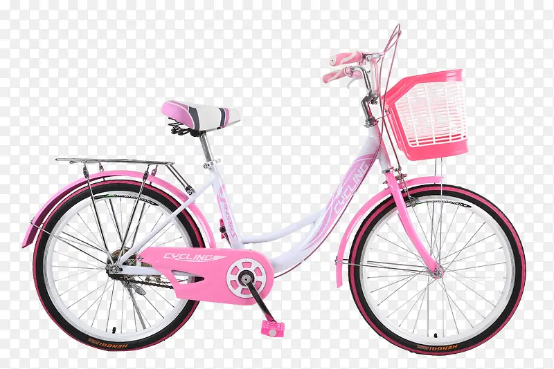粉色扣好的自行车