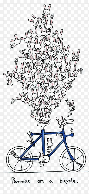 自行车上的兔群