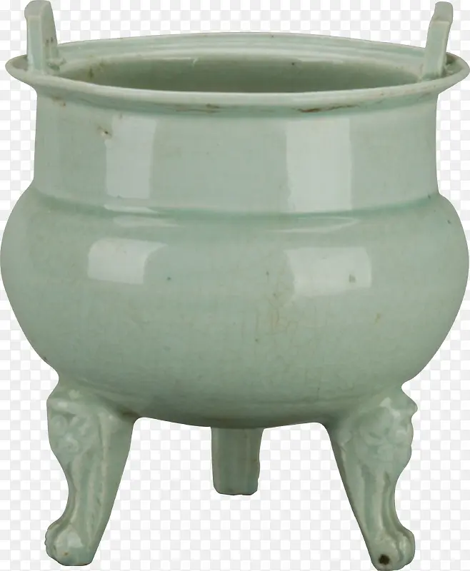 古代绿色陶瓷香炉