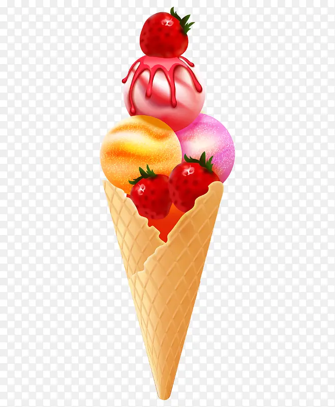 卡通水果冰淇淋冷饮