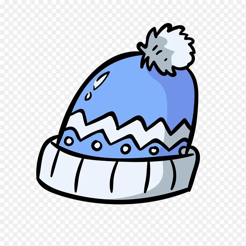 蓝白色卡通秋冬帽子
