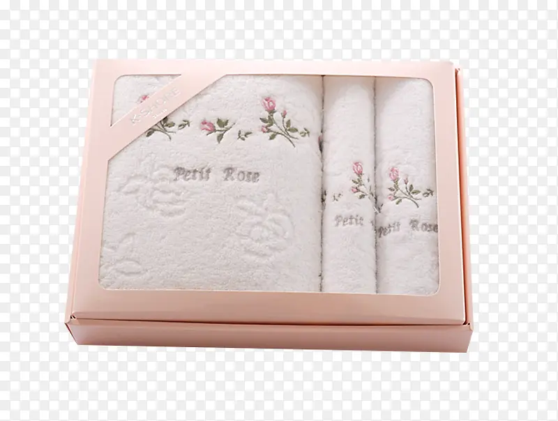 米白色毛巾礼盒素材