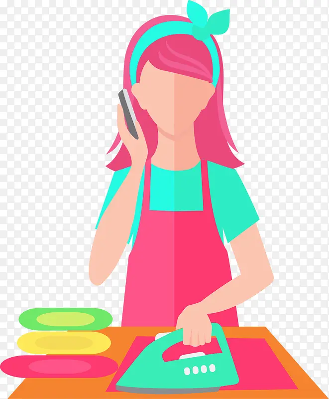 美丽扁平熨斗女孩