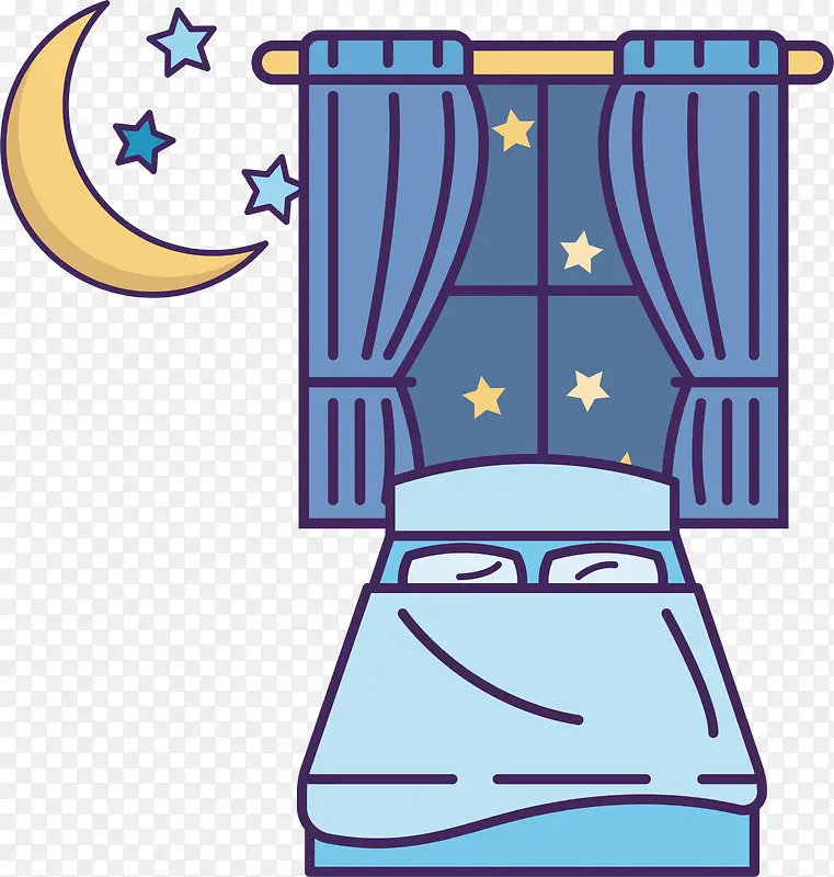 世界睡眠日深夜卡通图标