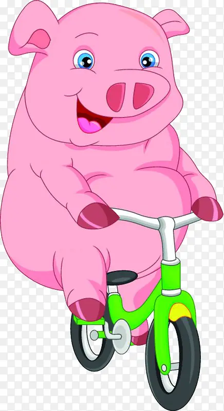 骑着自行车的小猪