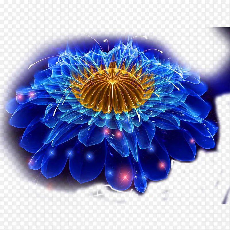 梦幻蓝色艺术花朵