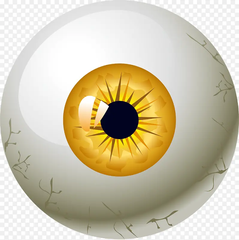 卡通立体眼球黄色眼仁设计元素
