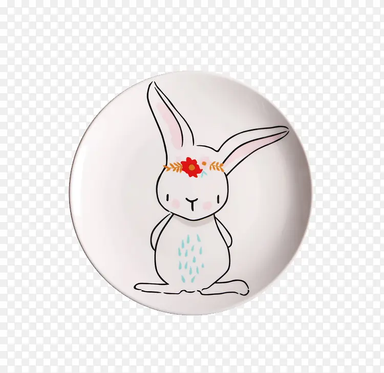 带花环兔子果盘