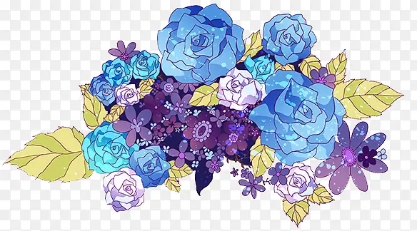 蓝色的花朵花簇
