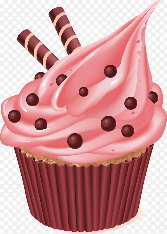 粉红色卡通杯子蛋糕