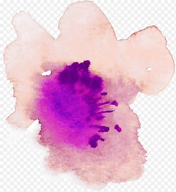 粉紫色水粉装饰花卉素材