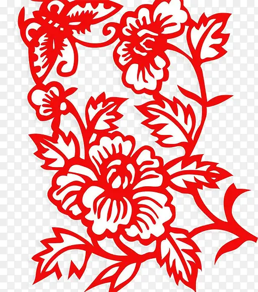 牡丹花剪纸