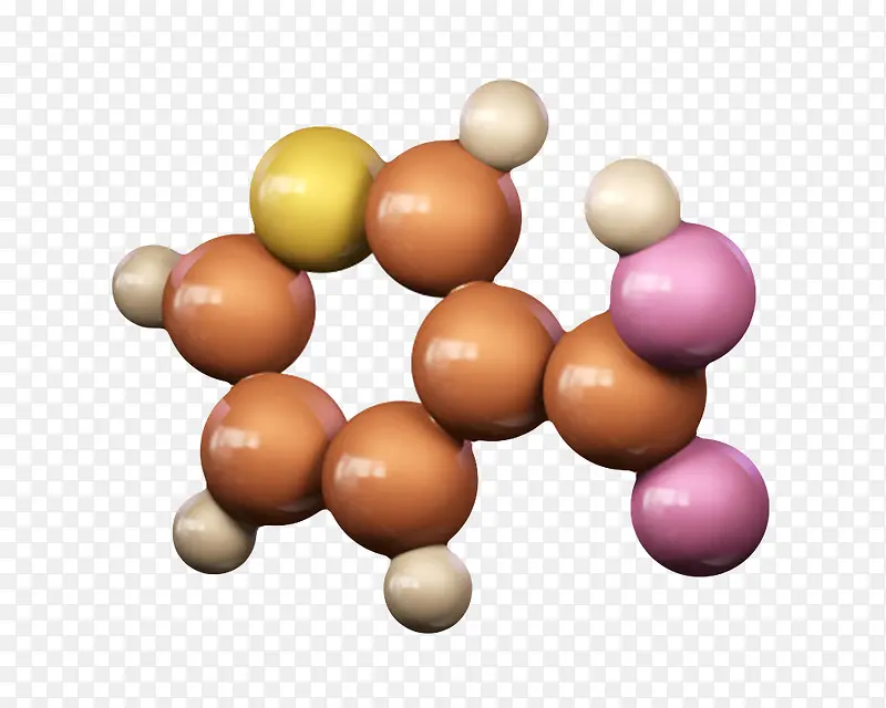 红色维生素B3分子形状素材