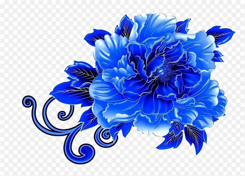 蓝色牡丹花
