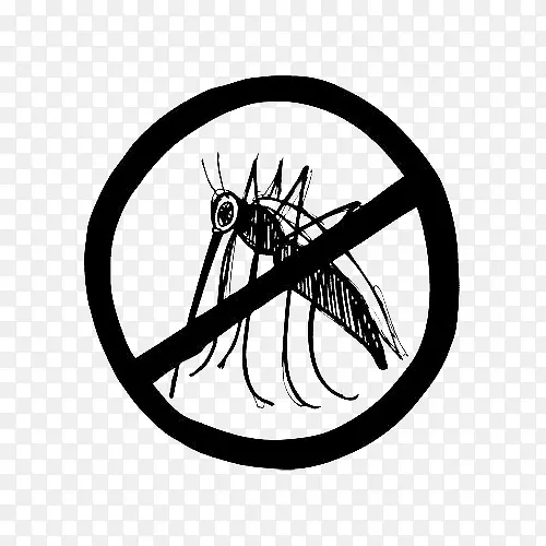 黑色简约禁止蚊子图标设计免抠