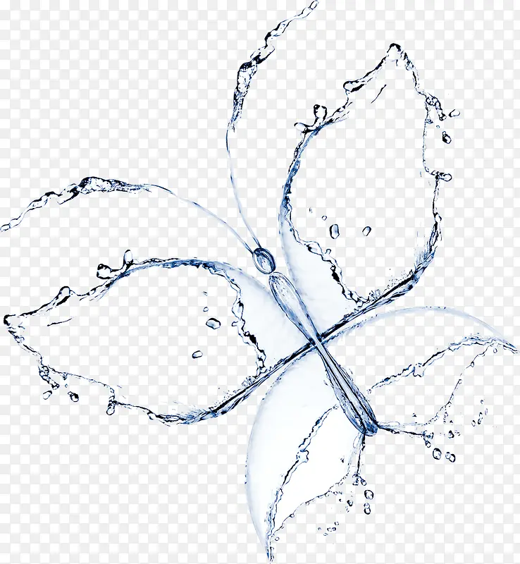 水滴组成的蝴蝶
