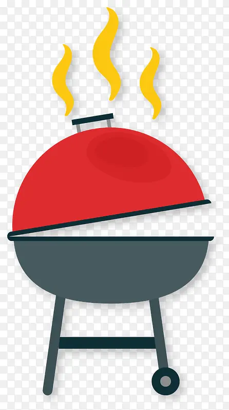 卡通红色烧烤烤架