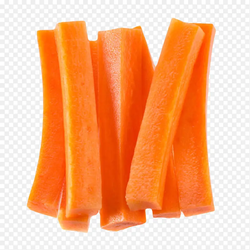 橙色切成条的胡萝卜实物