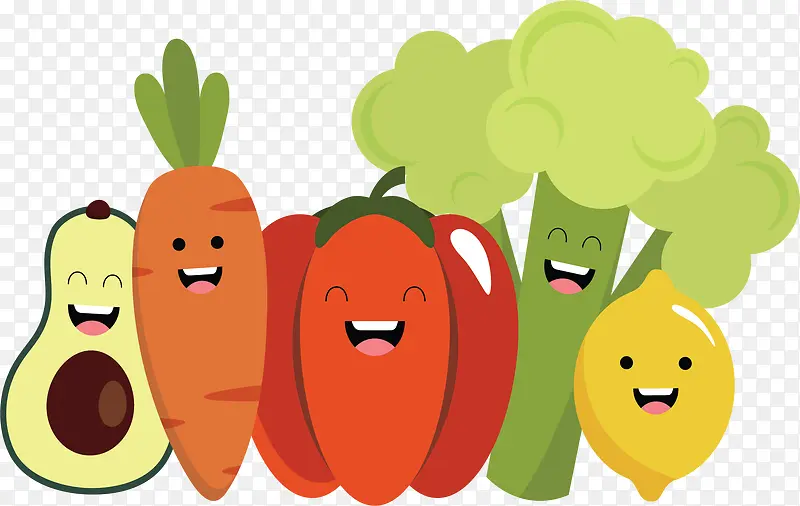 开心笑脸可爱蔬菜