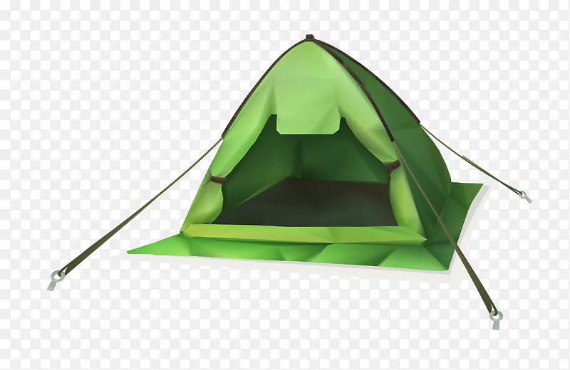 矢量插画绿色野营帐篷素材