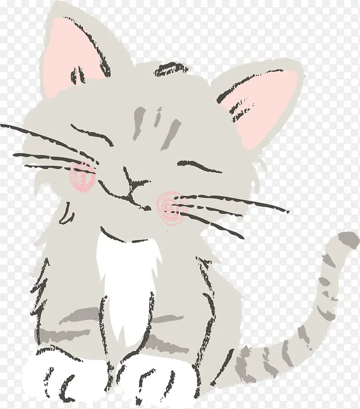 卡通手绘可爱的小猫