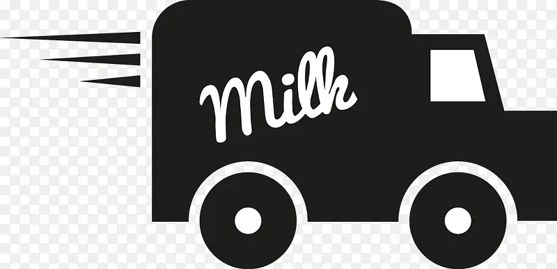 卡通手绘牛奶车