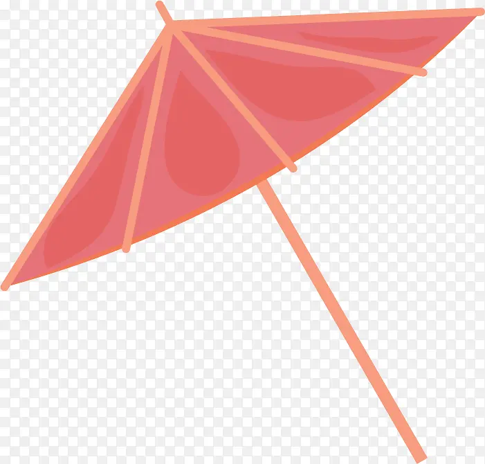 手绘粉色雨伞