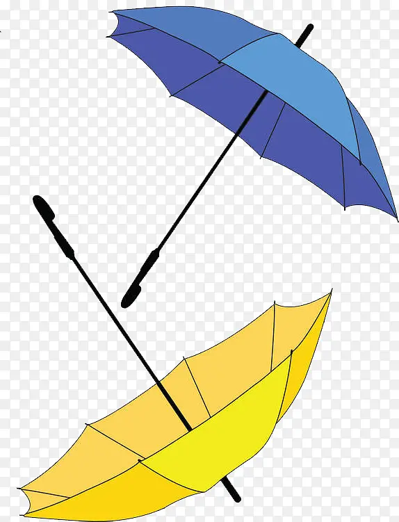 水彩插图单色长柄雨伞