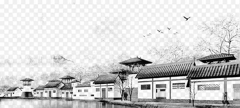 水墨房屋PNG图片素材下载_图片编号7802515-PNG素材网